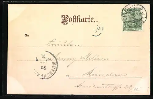 Lithographie Bonn, Kaiserplatz & Poppelsdorfer Allee