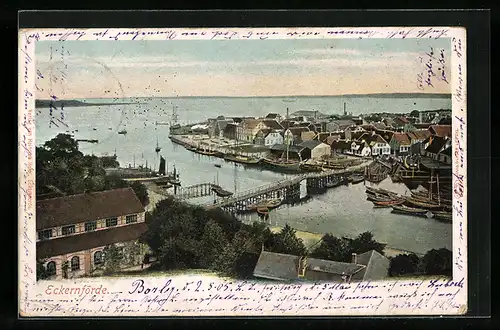 AK Eckernförde, Totalansicht aus der Vogelschau