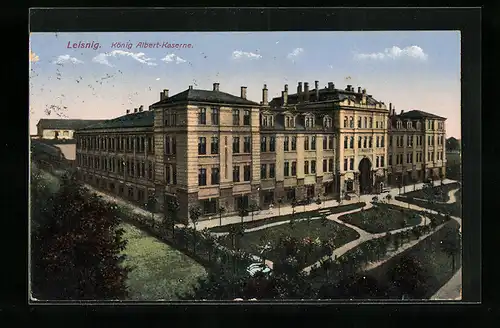 AK Leisnig, König Albert-Kaserne mit Anlage