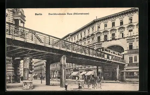 AK Berlin-Schöneberg, Durchbrochenes Haus, Bülowstrasse, Berlin-Schöneberg