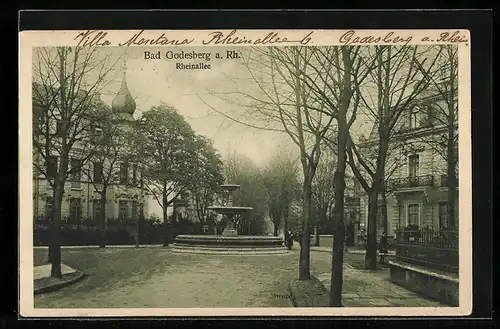 AK Bad Godesberg, Strassenpartie Rheinallee