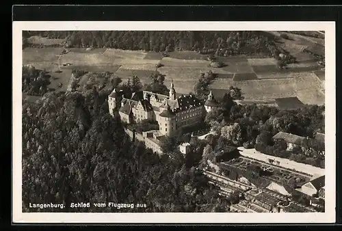 AK Langenburg, Blick auf das Schloss vom Flugzeug aus