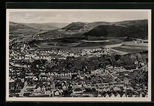 AK Ebingen /Württbg., Totalansicht vom Flugzeug aus