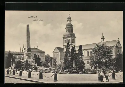 AK Worms, Blick zum Ludwigsplatz