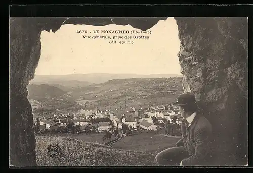 AK Le Monastier, Vue gènèrale, prise des Grottes