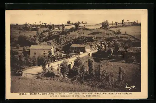 AK Darsac, Nouveau Pont sur la Borne et Moulin de Galland