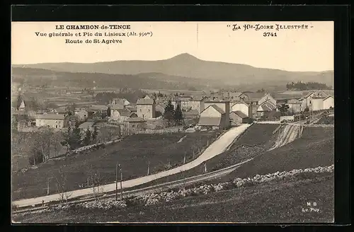 AK Le Chambon-de-Tence, Vue gènèrale et Pic du Lisieux