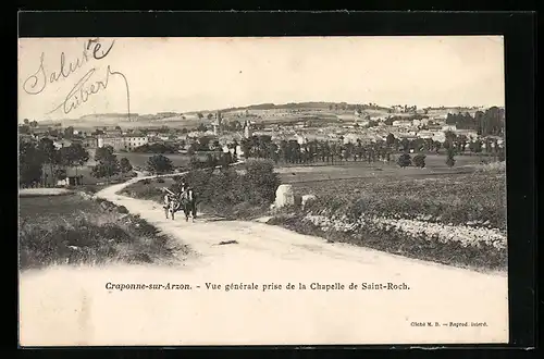AK Craponne-sur-Arzon, vue générale prise de la Chapelle de Saint-Roch