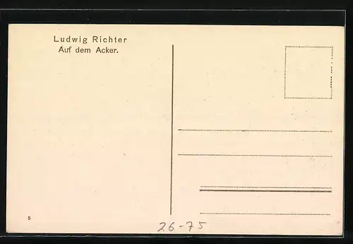 Künstler-AK Ludwig Richter: Bauer auf dem Acker