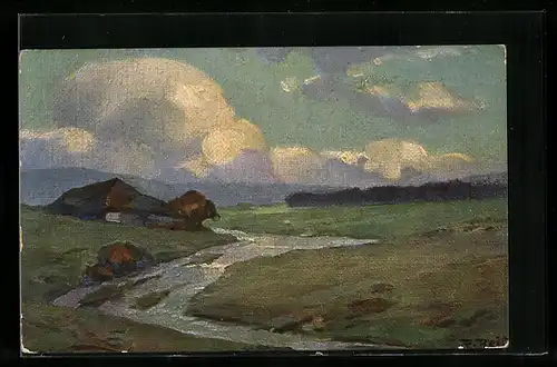 Künstler-AK Fritz Reiss: Sommer im Schwarzwald