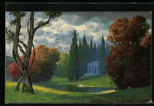 Künstler-AK sign. M. Rüdisühli: Stätte des Friedens