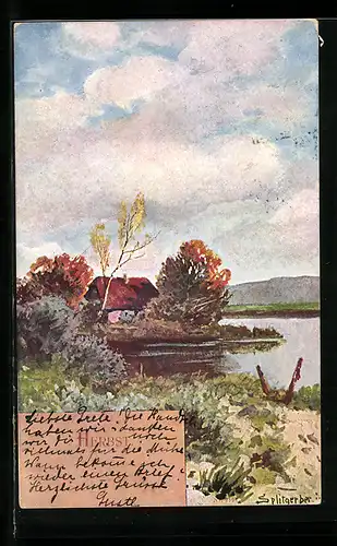 Künstler-AK August Splitgerber: Herbst, Landschaftsbild, Allegorie