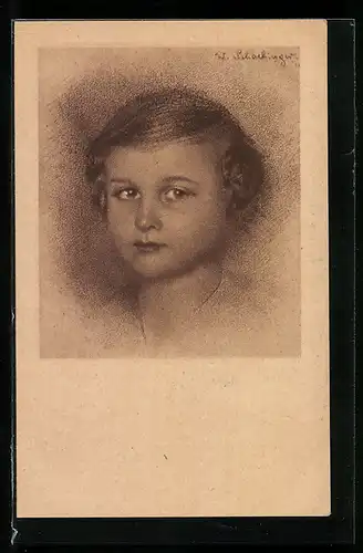 Künstler-AK Walter Schachinger: Junges Mädchen im Portrait