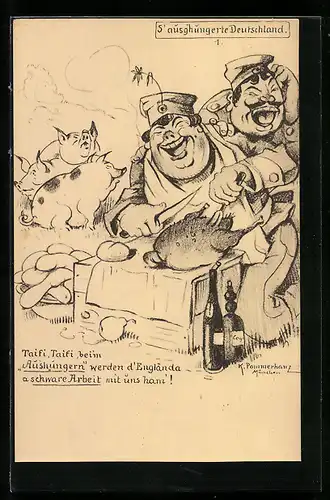 Künstler-AK Karl Pommerhanz: S'ausgehungerte Deutschland