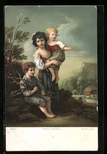 Künstler-AK Stengel & Co. Nr. 29948: Rustic Children, drei Kinder