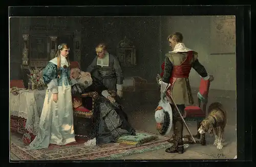 Künstler-AK Stengel & Co. Nr.29055: Des Spjmes letzter Gruss von Hoff