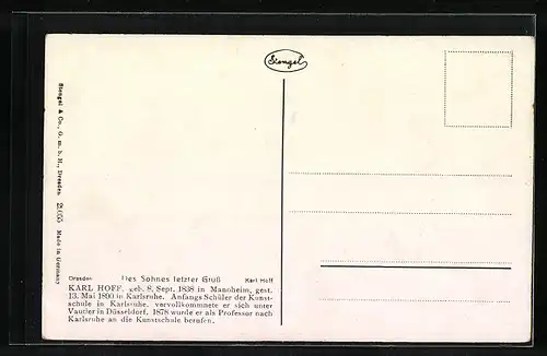 Künstler-AK Stengel & Co. Nr.29055: Des Spjmes letzter Gruss von Hoff