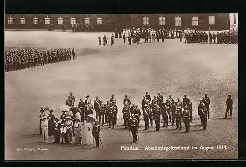 AK Potsdam, Abschiedsgottesdienst im August 1914
