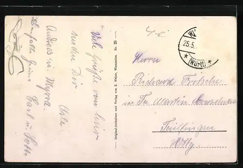 AK Winnenden, Partie an der Schlosskirche