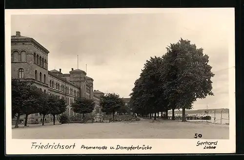 AK Friedrichsort, Promenade und Dampferbrücke