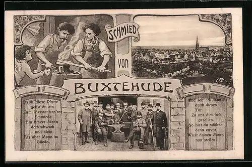 AK Buxtehude, Gesamtansicht, Schmiede