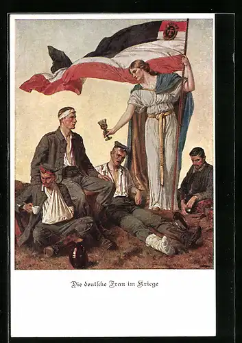 AK Die deutsche Frau im Kriege, Rotes Kreuz