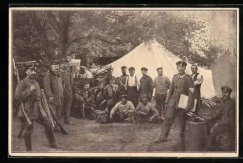 AK deutsche Kraftwagenkolonne in Galizien, Unteroffizier und Soldaten in Uniform