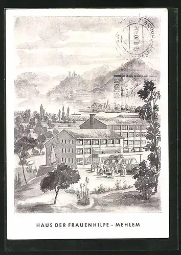 Künstler-AK Mehlem, Haus der Frauenhilfe