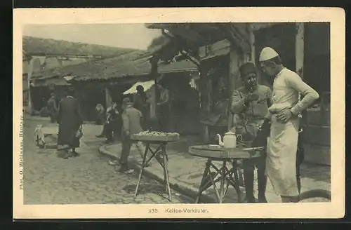 AK Jugoslawien, Kaffee-Verkäufer auf der Strasse