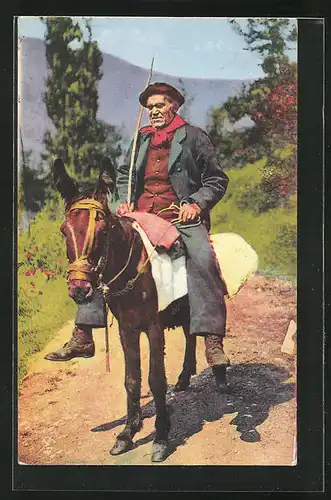 AK Aquitanien / Aquitaine, Types Pyreeneens, Un vieux Montagnard