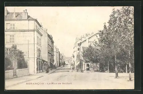 AK Besancon, la Rue de Belfort