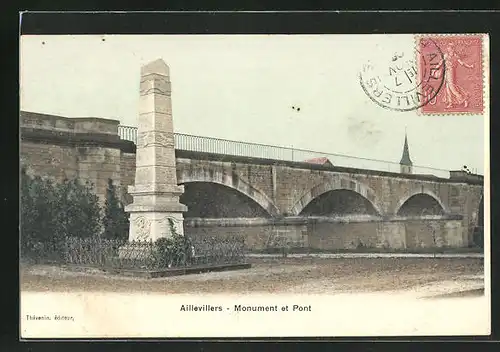 AK Aillevillers, Monument et Pont