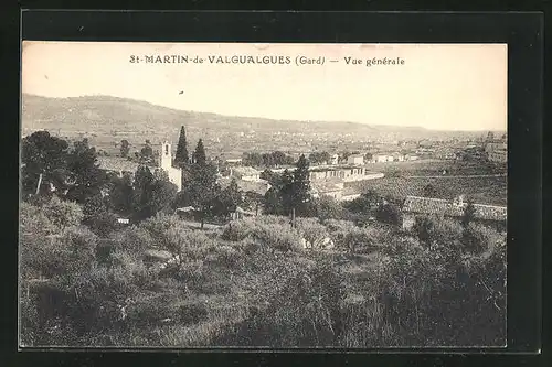 AK St-Martin-de-Valgualgues, Vue générale mit Hügeln im Hintergrund