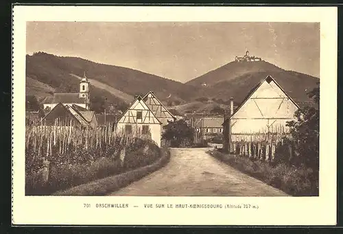 AK Orschwiller, Vue sur le Haut-Koenigsbourg