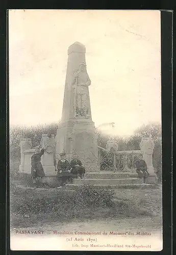 AK Passavant, Monument Commémoratif du Massacre des Mobiles 1870