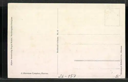 Künstler-AK Edward Harrison Compton: Obersee mit Bergpanorama