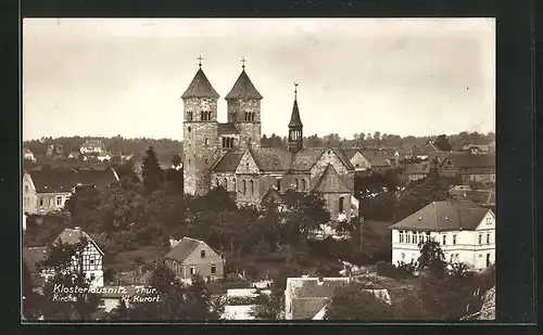 AK Klosterlausnitz / Thür., Kirche im Stadtbild