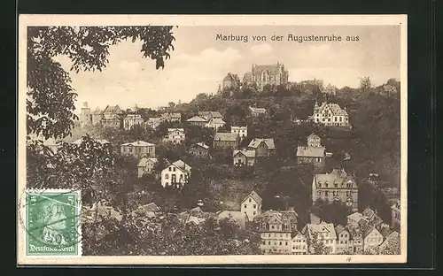AK Marburg, Panoramablick von der Augustenruhe