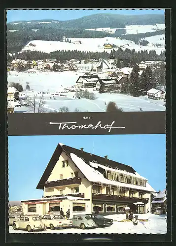 AK Hinterzarten (Hochschwarzwald), Gesamtansicht u. Totalansicht Hotel Thomahof