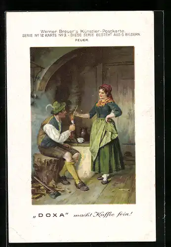 AK Doxa macht Kaffee fein!, Feuer, Pfeifenanzünden mit Kienspan