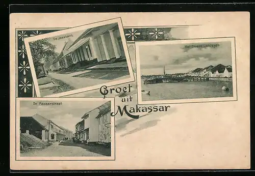 Passepartout-AK Makassar, Javabank, Passersraat, Strand Landsyde