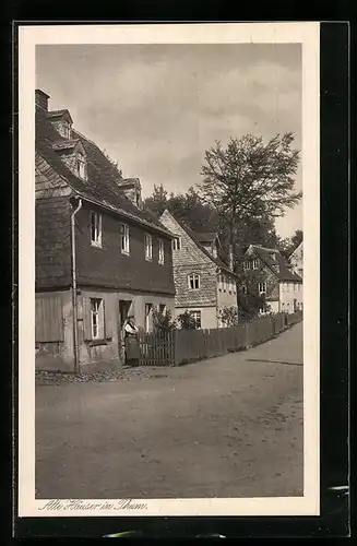 AK Thum, Strassenpartie mit alten Häusern