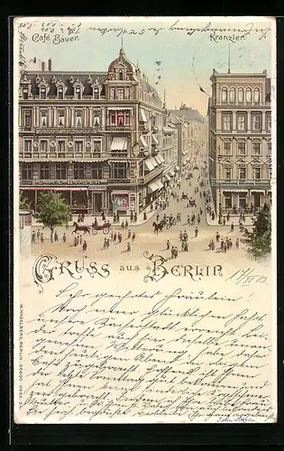 Lithographie Berlin, Cafe Bauer, Kranzler