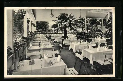 AK Bad Elster, Hotel zur Post, Terrasse