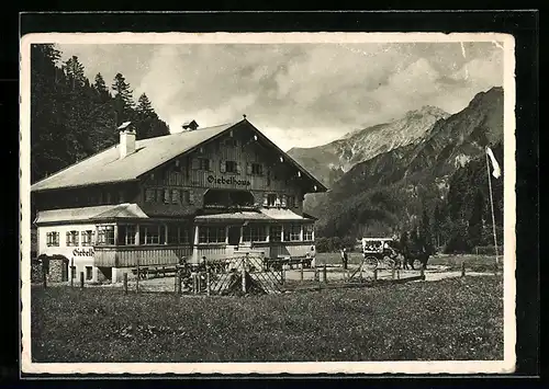 AK Hindelang-Bad Oberdorf /Allg., Alpengasthof Giebelhaus