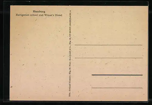 AK Hamburg-St.Pauli, Navigation School and Wiezel`s Hotel