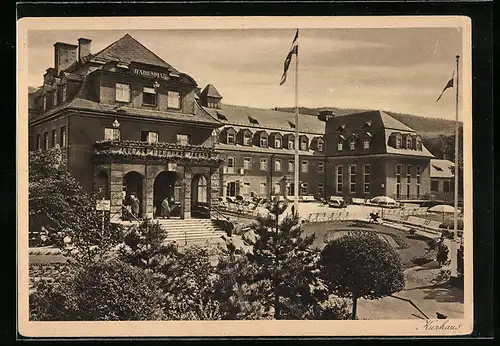 AK Oberschlema /Erzgeb., Radiumbad mit Grünanlage