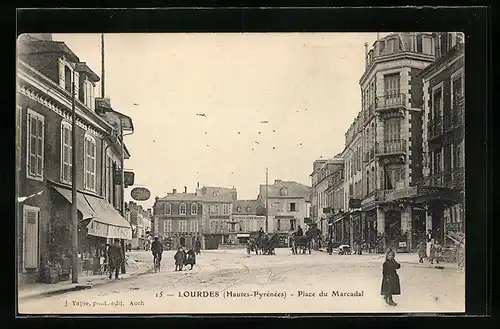 AK Lourdes, Place du Marcadal