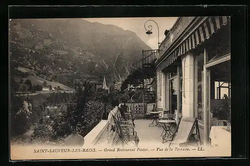 AK Saint-Sauveur-les-Bains, Grand Restaurant Pintat, Vue de la Terrasse