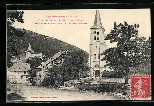 AK Bordères, Les Deux Eglises